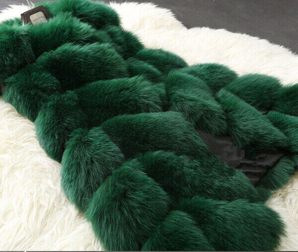 green fur vest