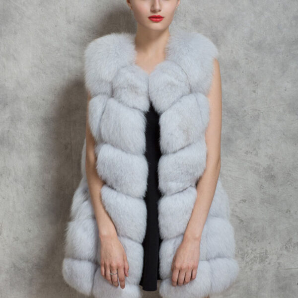 women fur vest white
