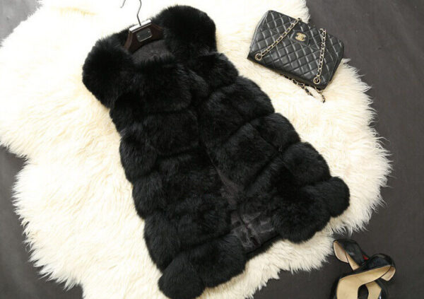 black fur vest