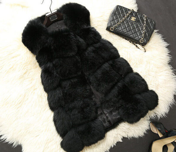 black fur vest