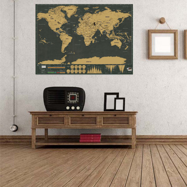 Luxury Edition Black Scrape World Map Deluxe Travel Scratch World Map Travel Map Poster Scratch Off 3