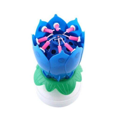 Flower Candle Musical Lotus Rotating Flower Candle Birthday Cake