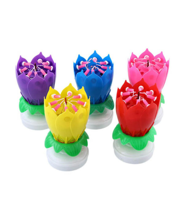 Solais 2017-New-Musical-Lotus-Rotating-Flower-Happy-Birthday-Party-Gift-Candle-Lights-5-Colour