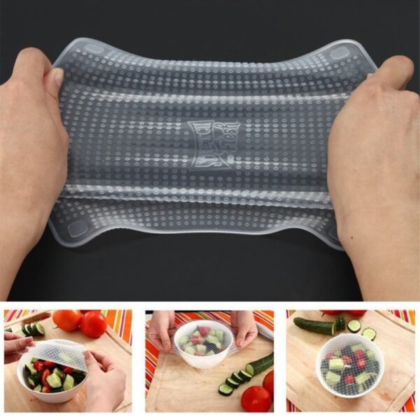 New-4pcs-multifunzionali-Food-diconservazione-Saran-Wrap-cucina-Tools riutilizzabili-silicone-Food-involucri-Seal-vuoto-1