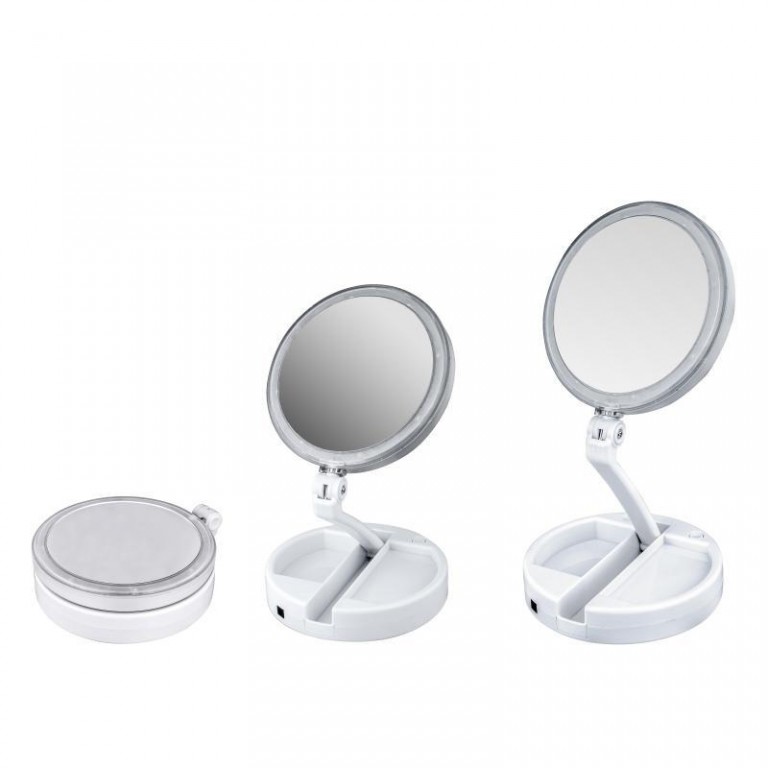 LED Lighted Folding Travel Mirror JOOPZY