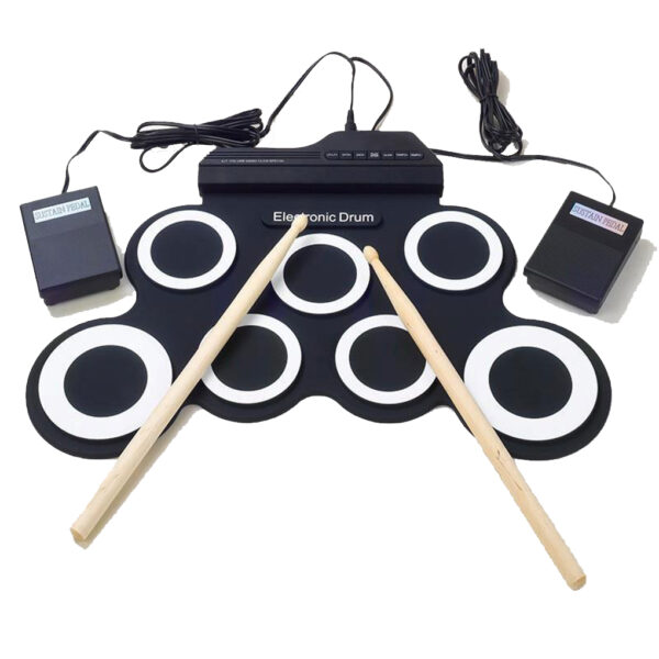 Professional-7-Pads-Portable-Digital-USB-Roll-up-Foldable-Silicone-Electronic-Drum-Pad-Kit-With
