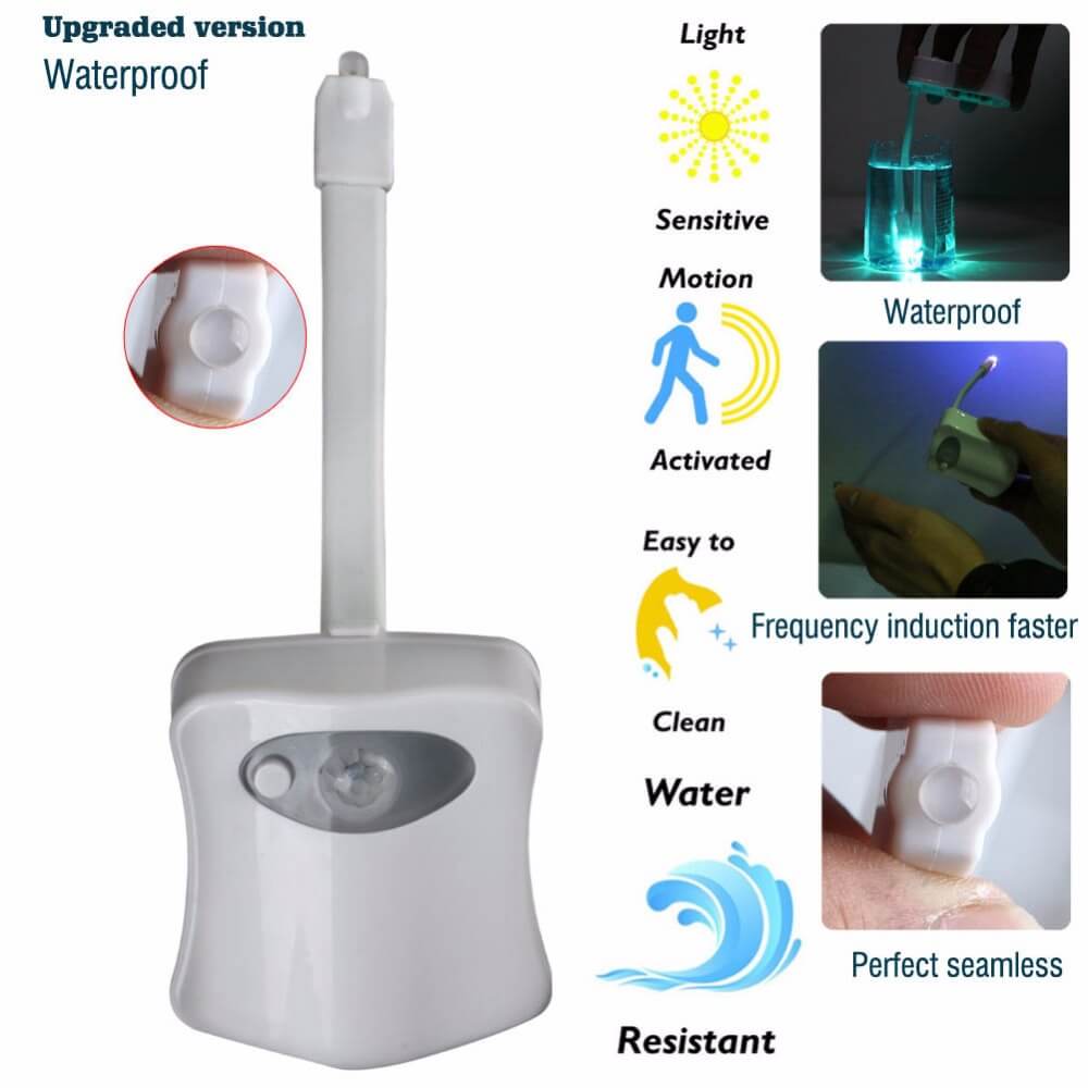 Smart Motion Sensor Lights 8 Color Waterproof Toilet Seat LED