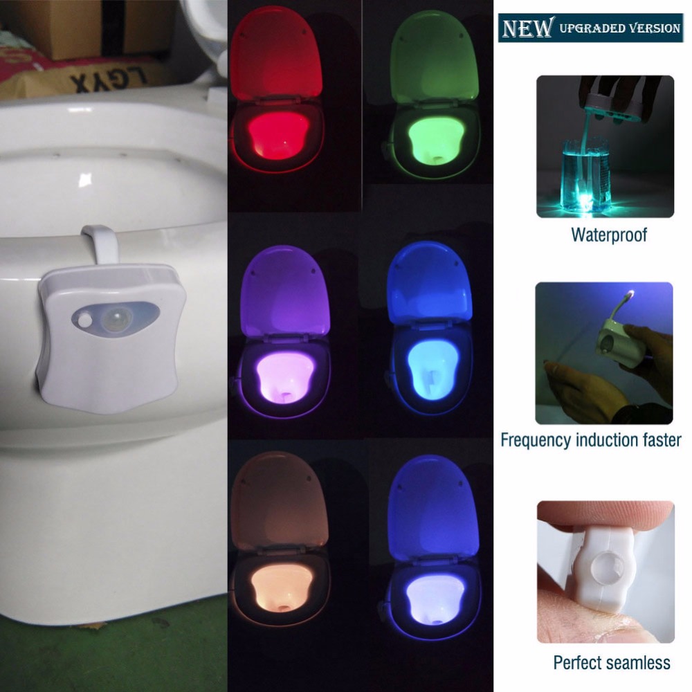 Smart Led Toilet Bowl Light With 8 Colors & Motion Sensor For Toilet Seat