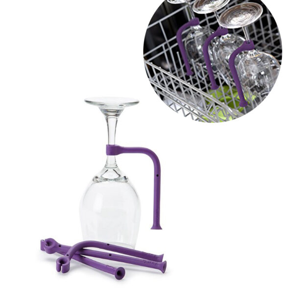 Sweettreats-Stemware-Saver-Fleksibilni-Stroj za pranje posuđa-Set-of-4 pcs-Silikon-Čaša-Nosač-Creative-Wine-Glass-Vješanje