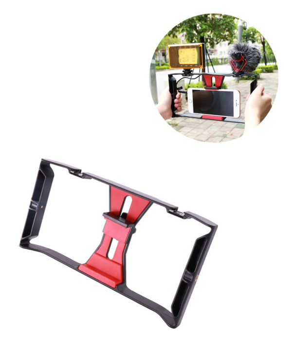 Ulanzi-Handheld-Phone-Vlogging-Setup-Video-Stabilizer-with-LED-light-Microphone-for-iPhone-8-7plus-for-1