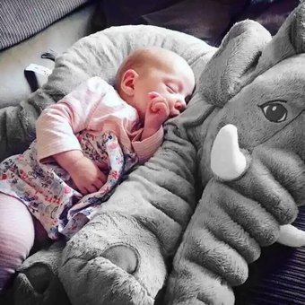 big soft baby elephant pillow