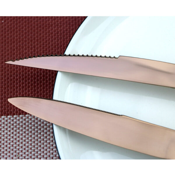 6PCS-Lot-Rose-Gold-Cutlery-Set-18-10- สแตนเลสสตีล - ชุดอาหารเย็น - ชุดมีด - Scoops - เครื่องเงิน - ชุด (1)