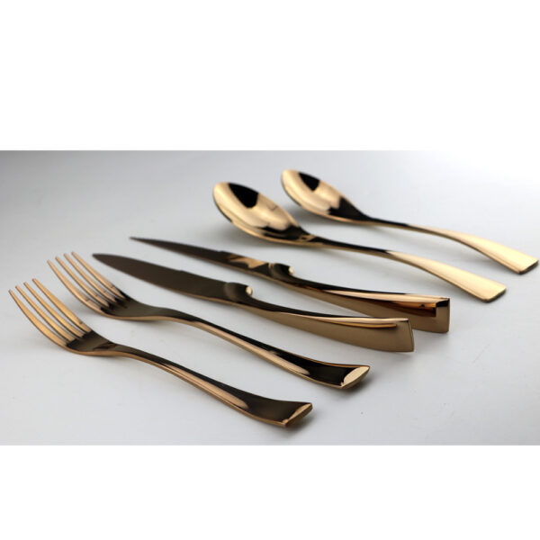 6PCS-Lot-Rose-Gold-Cutlery-Set-18-10- สแตนเลสสตีล - ชุดอาหารเย็น - ชุดมีด - Scoops - เครื่องเงิน - ชุด (2)