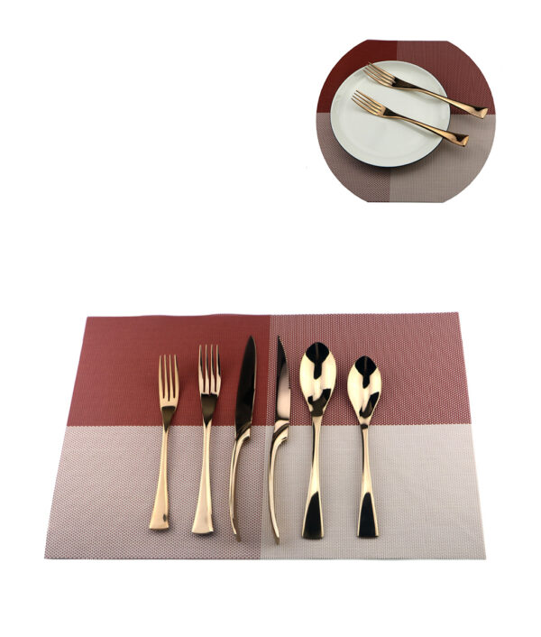 6PCS-Lot-Rose-Gold-Cutlery-Set-18-10- สแตนเลสสตีล - ชุดอาหารเย็น - ชุดมีด - Scoops - เครื่องเงิน - ชุด (4)