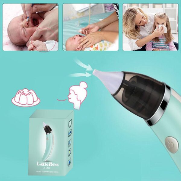 Baby Nasal Aspirator Electric Safe Hygienic Nose Cleaner With 2 Sizes Of Nose Tips And Oral 1