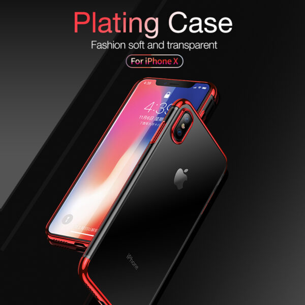 CAFELE-soft-TPU-Case-for-iPhone-X- موارد فوق العاده نازک-شفاف-آبکاری-درخشان-مورد برای آیفون