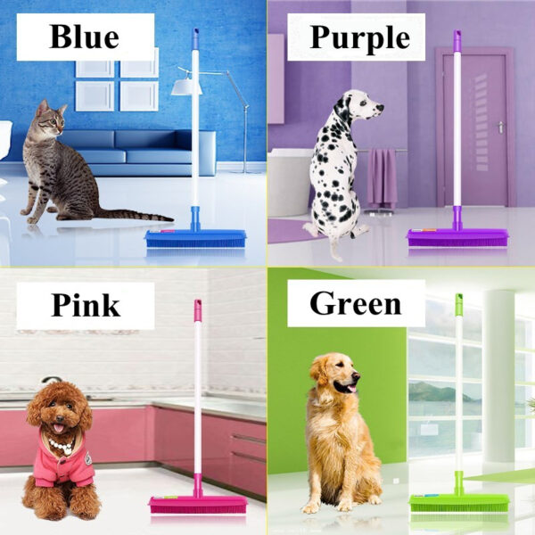 Rubber Broom Floor Cleaner Gihimo gikan sa Natural nga Rubber Multi Surface Pet Hair Lint Removal Device Telescopic 2