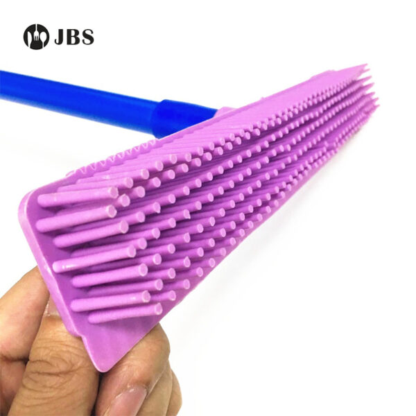 Isicoci se-Rubber Broom Floor Senziwe Nge-Natural Rubber Multi Surface Pet Hair Lint Removal Device Device Telescopic