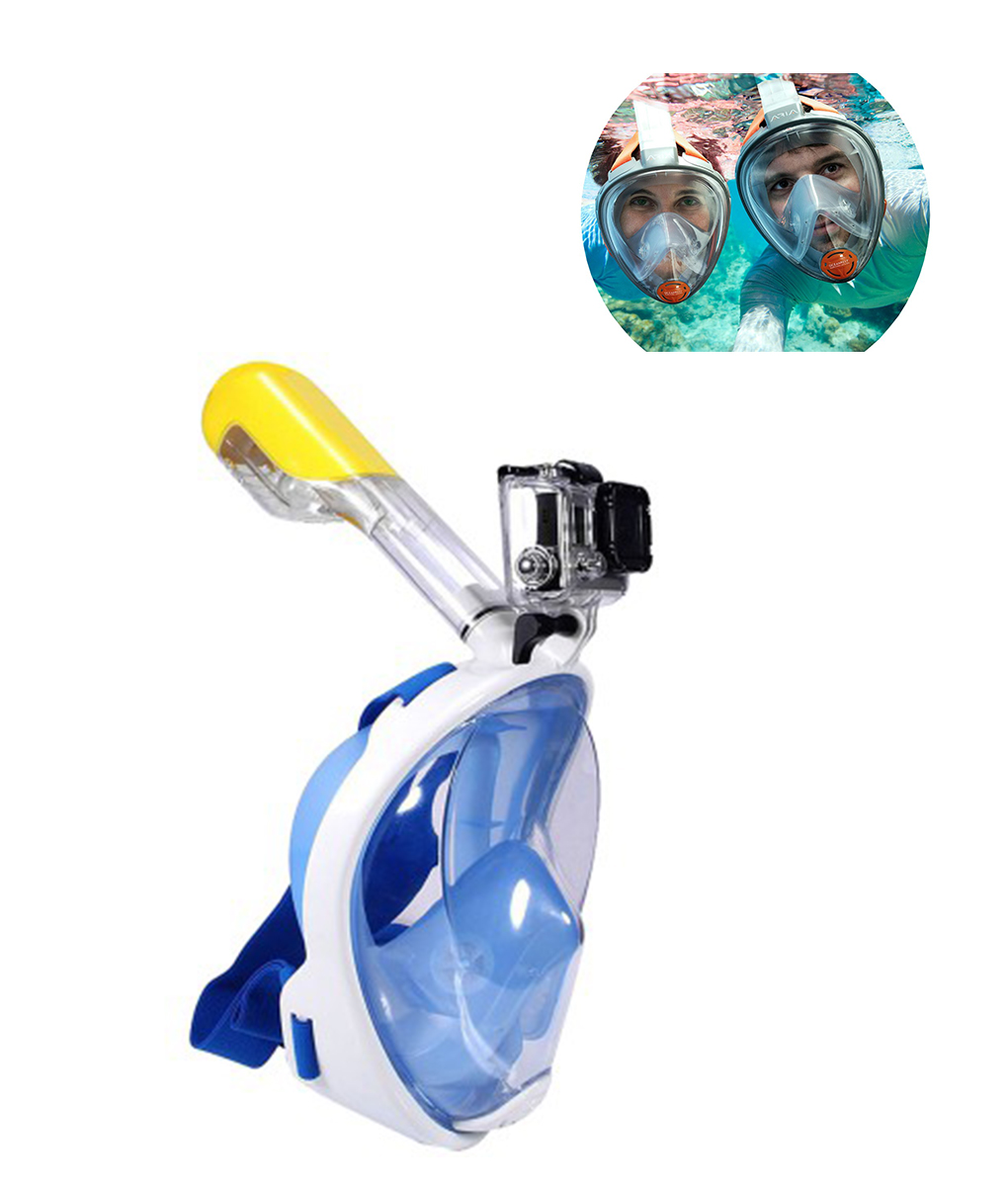 Full Face Snorkel Mask Surface Diving Breath Scuba Tool For GoPro Adult Kid S-XL 