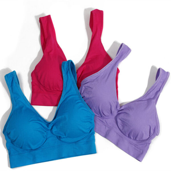 3pcs leagtha Branda Fo-éadaí Strap Dúbailte Pushup Cófra Ceartú Cliabhra Bra s Mná Dath Glan Breathable 1