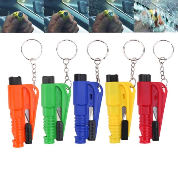 5 ka kolor nga Car Auto Mini Safety Glass Window Breaking Hammer Emergency Escape Rescue Tool nga adunay Keychain