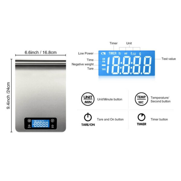 5kg 1g Home Hanging Stainless Steel Kitchen Scale Smart High precision Electronic Scale Multi functional Food 1