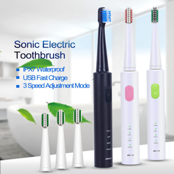 AZDENT New AZ 1 Pro Sonic Electric Toothbrush Rechargeable USB Charge 4 Pcs Replaceable Heads Timer 768x768