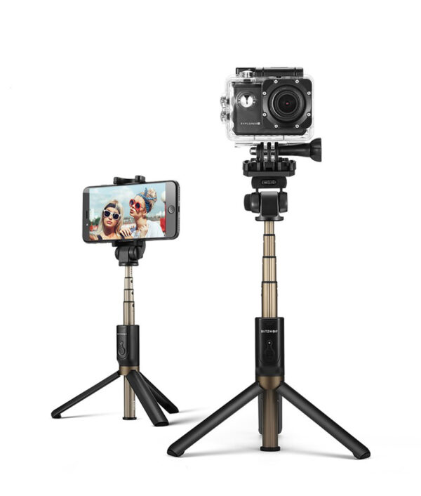 BlitzWolf 4 sa 1 Camera Tripod Bluetooth Selfie Stick Wireless Monopod Alang sa Sports Camera Alang sa iPhone