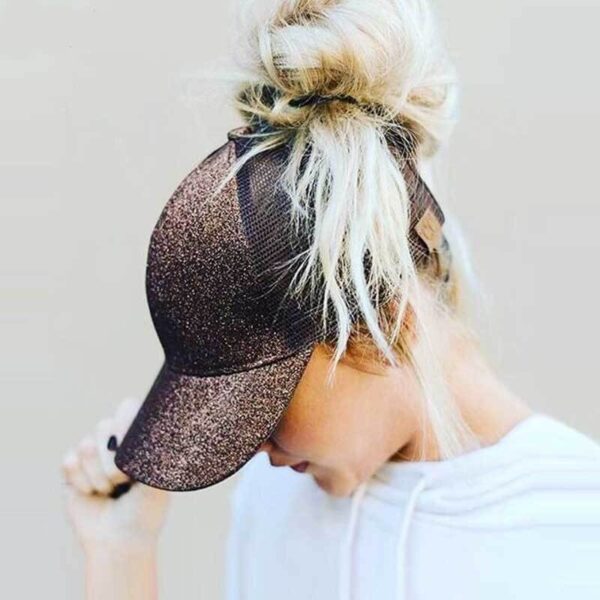 Daid Hat CC Ponytail Snapback Baseball Cap Caps Messy Bun Do Mhná Trucail Mogalra Samhraidh Mná 12