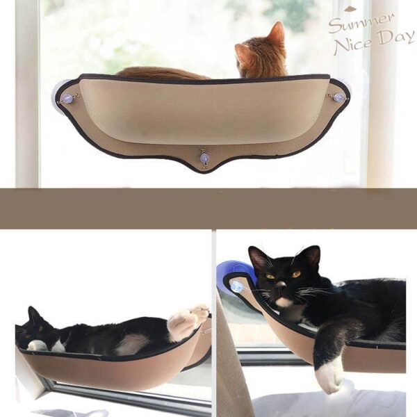 HEYPET Cat Hammock Cat Window Bed Lounger Sofa Cushion Hanging Shelf Seat with Suction Cup for 3