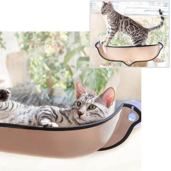 HEYPET Cat Hammock Cat Window Bed Lounger Sofa ខ្នើយព្យួរកៅអីអង្គុយជាមួយកៅអីសម្រាប់ការបឺត 4