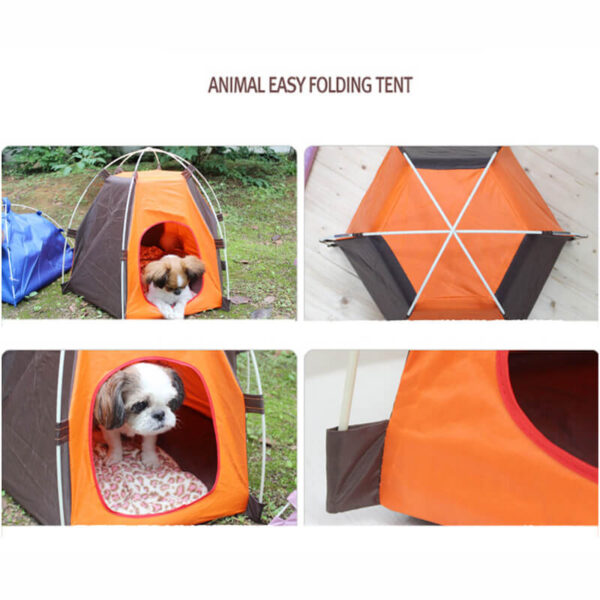 Hoomall 1PC Awọn ologbo Awọn aja Ile Portable Foldable Cute Dots Pet Tent Pet Tent Ita gbangba Tent Fun Kitten 4