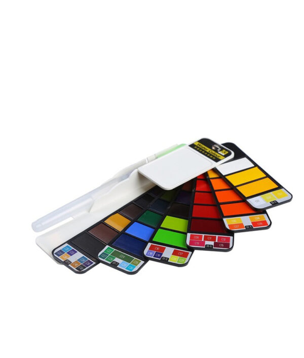 MEEDEN18 25 33Colors Whirl Solid Suluboya Boya Seti Su fırçası ile Parlak Renk Taşınabilir Suluboya Pigment 2.jpg 640x640 2