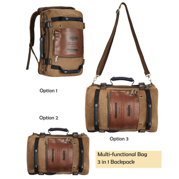 Men Backpack Canvas Huge Travel Backpacking Functional Versatile Bags Multifunctional Journey Bag Traveling Backpacks Kaukko 3