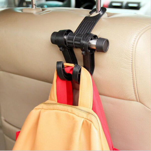 Bag-ong Doble nga Auto Car Back Seat Headrest Hanger Holder Hooks Clips Para sa Bag Purse Cloth Grocery 4