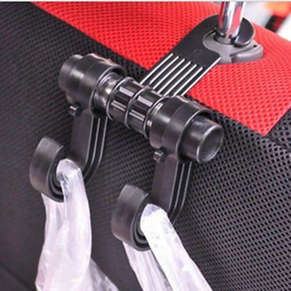 New Double Auto Car Back Seat Headrest Hanger Holder Hooks Clips For Bag Purse Cloth Grocery