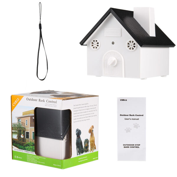 Siêu âm ngoài trời Con chó vật nuôi chống sủa Người báo cáo Birdhouse Hình dạng con chó Dừng lại Không có Kiểm soát vỏ cây Đào tạo Không thấm nước 1