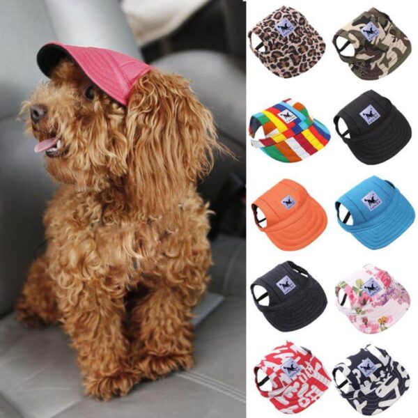 TAILUP Pet Dog Cap Small Pet Summer Canvas Cap Dog Baseball Visor Hat Puppy Outdoor Sunbonnet