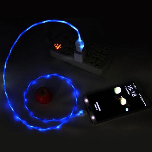 USB Cable Micro USB Cable Flowing LED Glow Charging Data Sync Mobile Phone Cables For Android 1