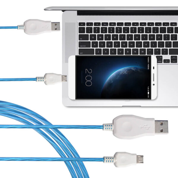 USB Cable Micro USB Cable Flowing LED Glow Charging Data Sync Mobile Phone Cables For Android 4