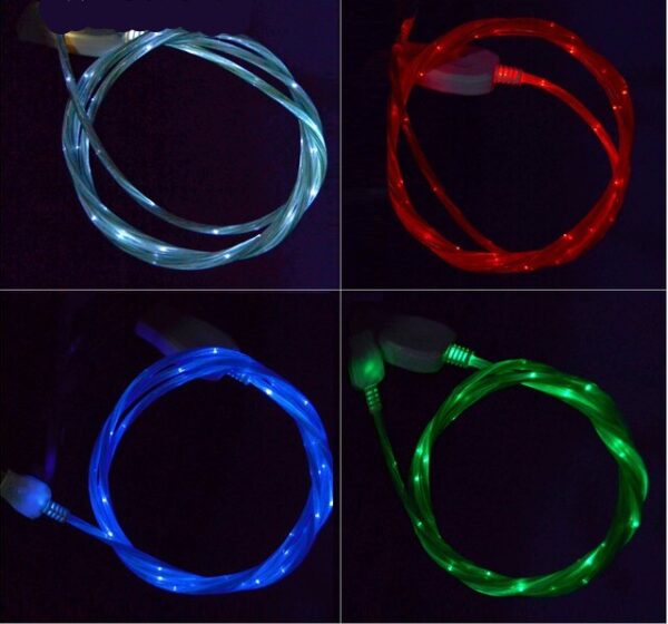 USB Cable Micro USB Cable Flowing LED Glow Charging Data Sync Mobile Phone Cables For