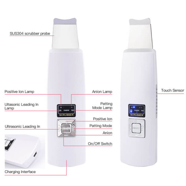 Ultrasonic Deep Face Cleaning Machine Skin Scrubber Remove Dirt Blackhead Reduce Wrinkles and spots Facial Whitening 2