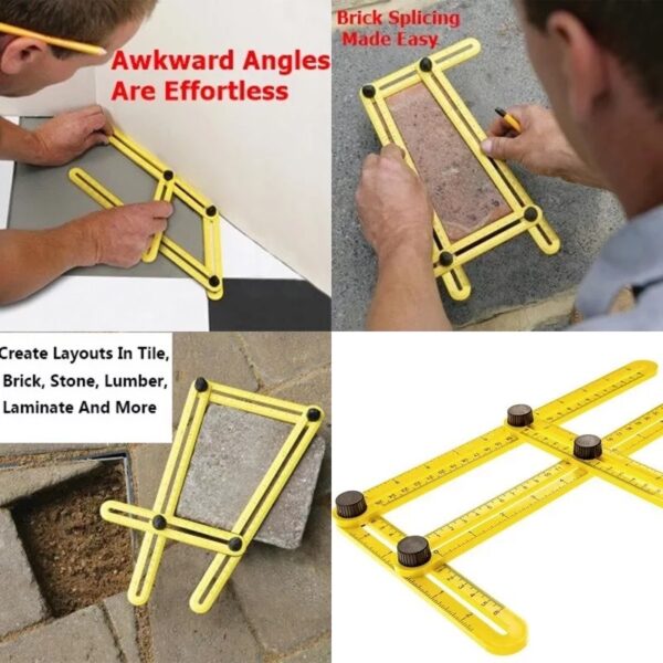 Universal Angularizer Ruler Multi Angle Measuring Tool Ultimate Yellow Template