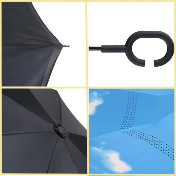 Yesello Folding Reverse Umbrella Double Layer Inverted Windproof Rain Car Umbrellas Para sa mga Babaye 3