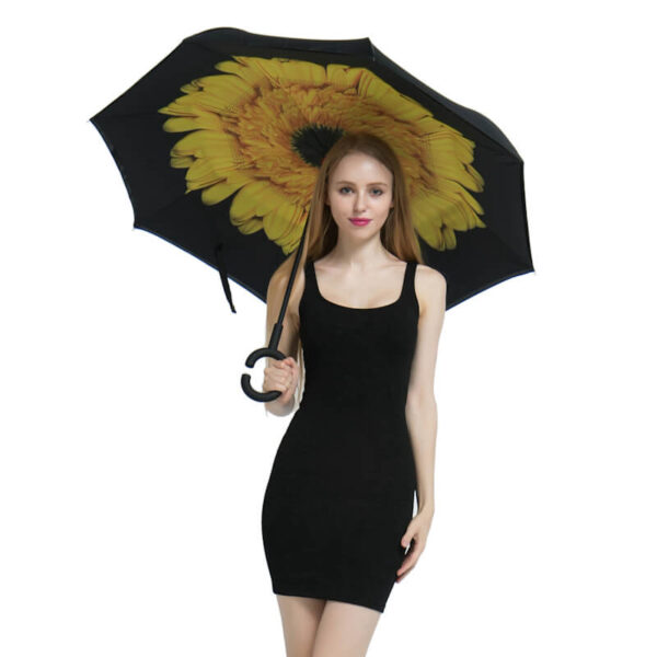 Yesello Folding Reverse Umbrella Double Layer Inverted Windproof Rain Car Umbrellas Para sa mga Babaye 5