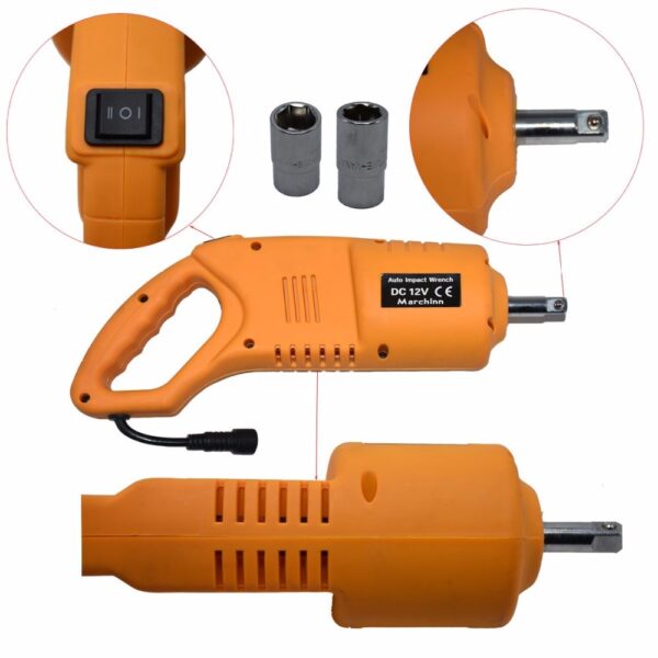 free shipping 12V DC 3Tons 6600lb Electric Car Jack and Electric Impact Wrench with Wireless Remote 5