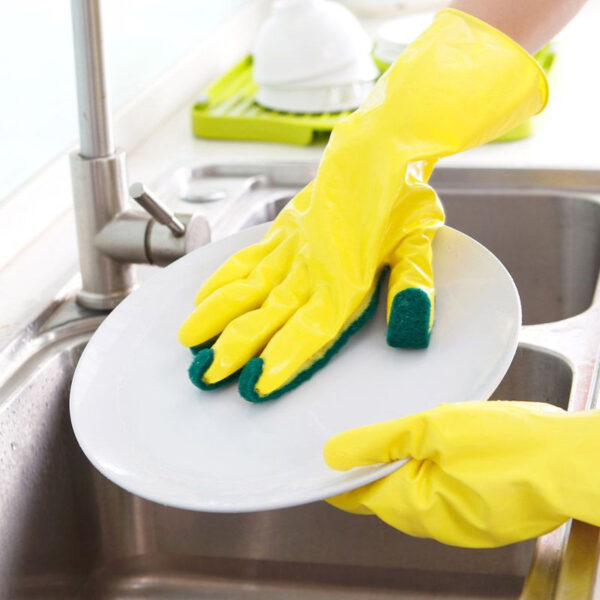 1 Pair Creative Home Washing Cleaning Gloves Garden Kitchen Dish Sponge Fingers Rubber Household Cleaning Gloves 1