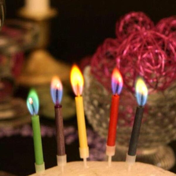 6Pcs Colored Birthday Candles For Cake Safe Flames Party Festivals Home Decorations Color Random 2
