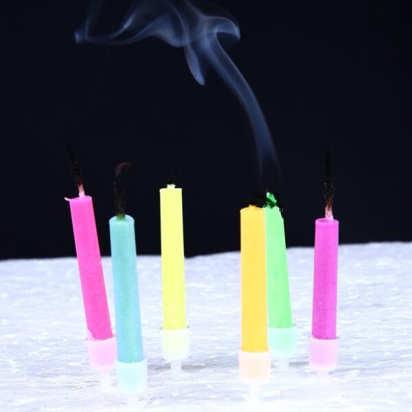 6Pcs Colored Birthday Candles For Cake Safe Flames Party Festivals Home Decorations Color Random 3