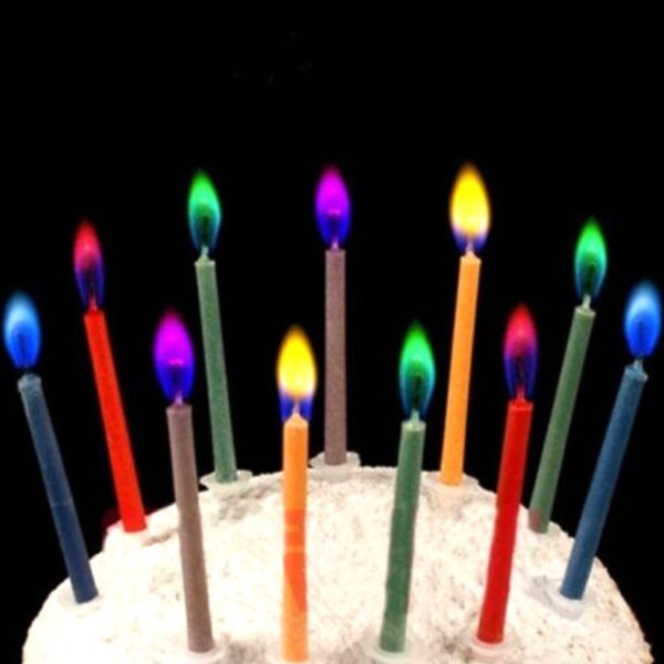 6Pcs Colored Birthday Candles For Cake Safe Flames Party Festivals Home Decorations Color Random